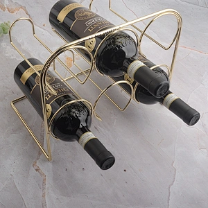 Brass  wine rack freestanding,  Storage Rack Countertop Display Shelf Bottle Holder