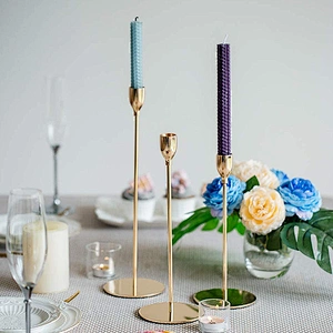 Iron and aluminum candle holder sets