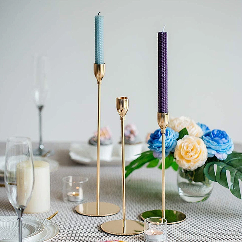 Iron and aluminum candle holder sets