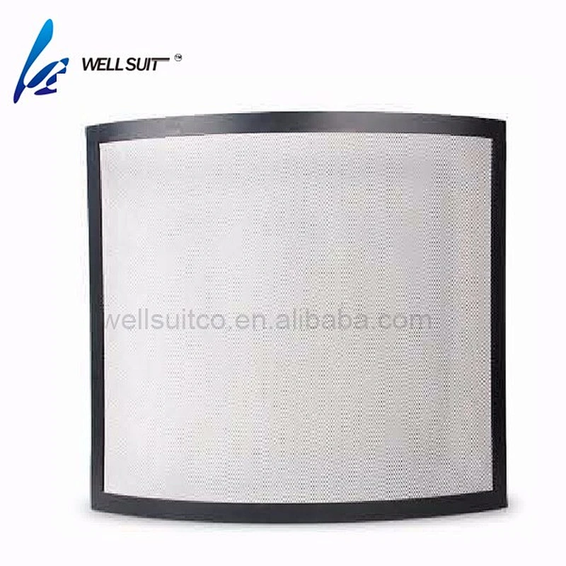 Hot sale Folding screen painted fireplace screen fire screen With Black Powder Coating