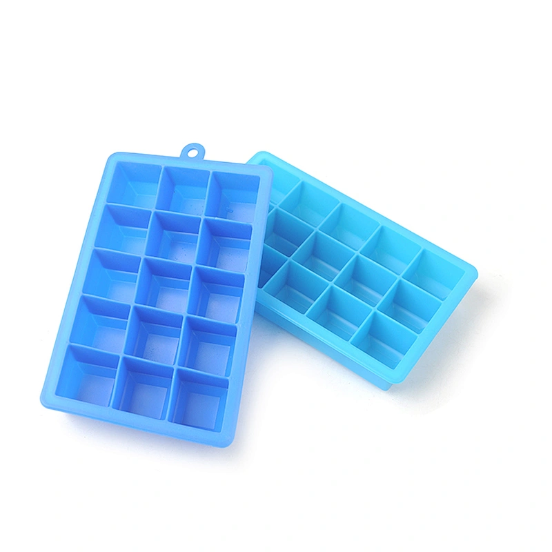 Large Square 8 Cavities Ice Brick Cube Maker Silicone Ice Cube Tray Mould for Whiskey Cocktails
