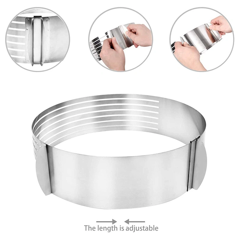 DIY Adjustable Retractable Circular Ring Cake Layered Slicer Baking Tool Kit Set Mousse Mould Slicing with turner set