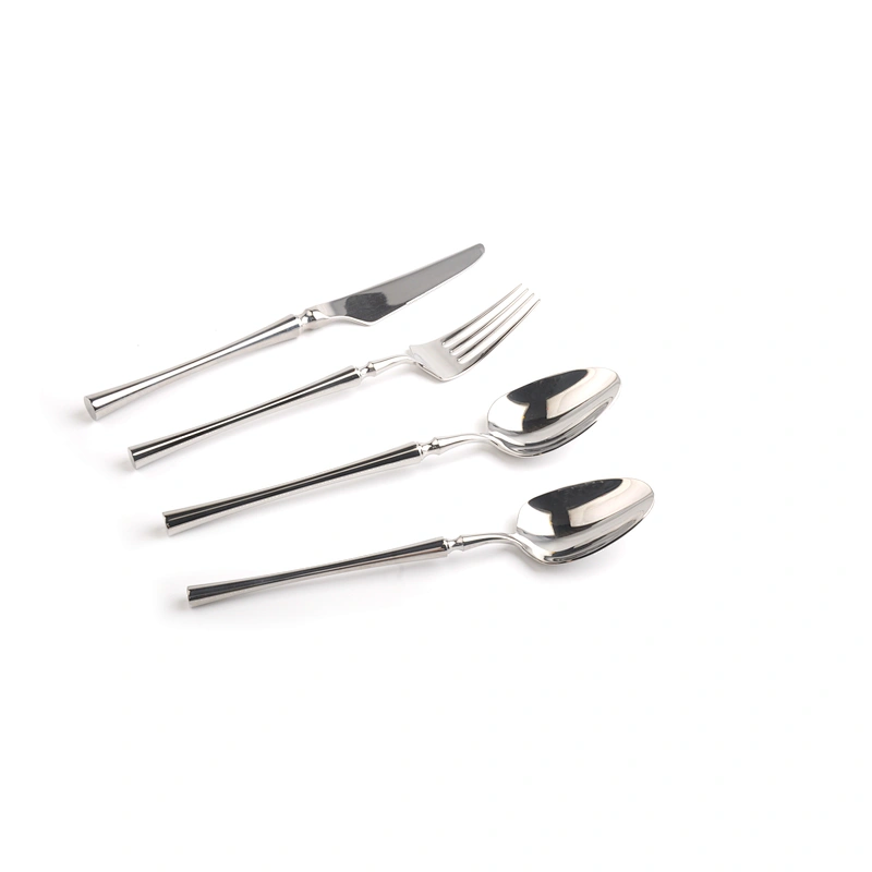 New Style Stainless Steel 18/10 Black Handle Gold Silver Plated Flatware Cutlery Set 6 pcs for Wedding Restaurant and Hotel