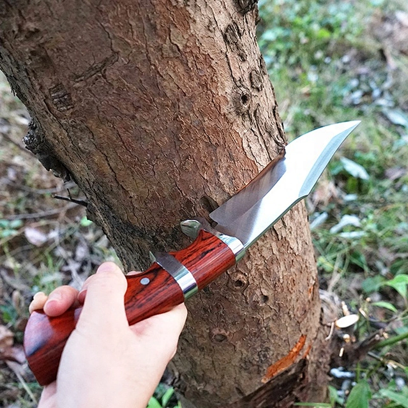 Matt Finished Stainless Steel Survival Camping Knife with Pakka Wood Handle