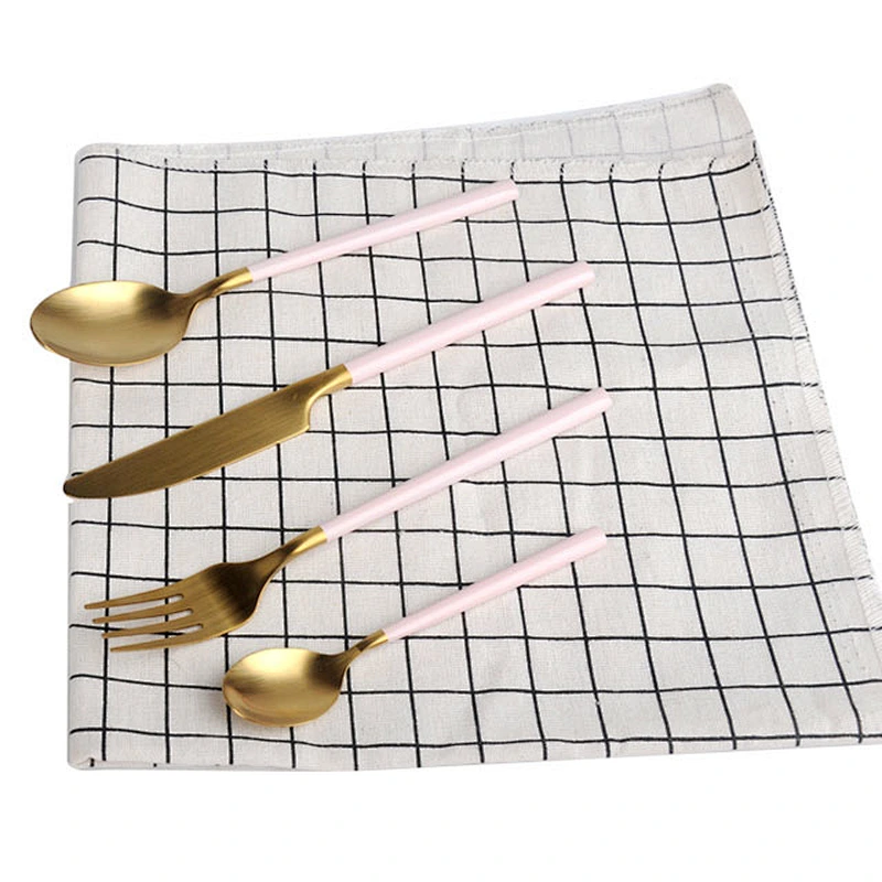 elegant 18/10 silverware stainless steel restaurant bulk flatware set custom gold plated reusable cutlery set
