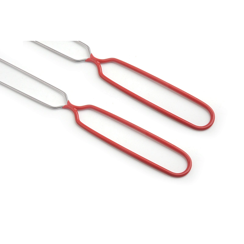 Custom Stainless Steel Double Prongs Barbecue Roasting Fork For Shish Kebab Skewers
