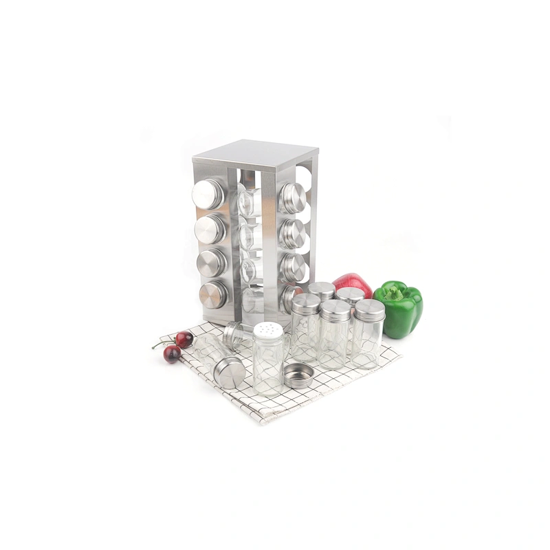 12pcs Jar revolving spice set with rack