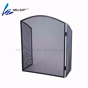 fireplace screen fire screen With Black Powder Coating screen protector fireproof