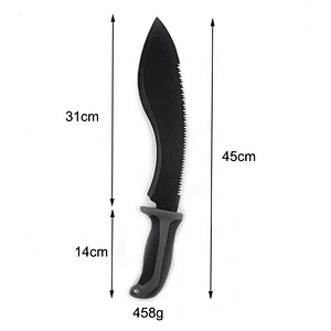 Double Side  Stainless Steel  Black Blade Outdoor Survival Hunting Long Machete With Nylon Sheath