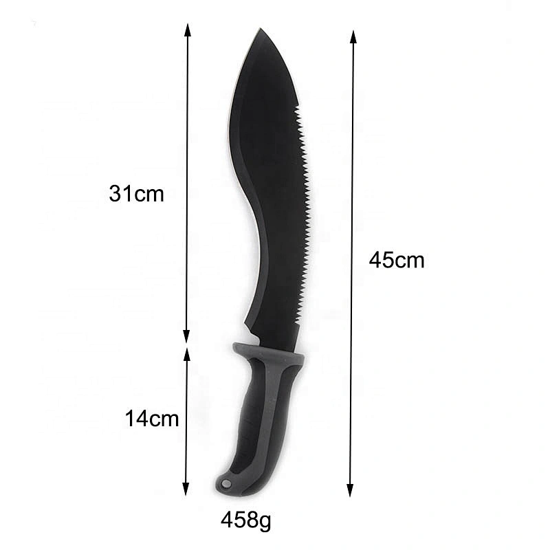 Double Side  Stainless Steel  Black Blade Outdoor Survival Hunting Long Machete With Nylon Sheath