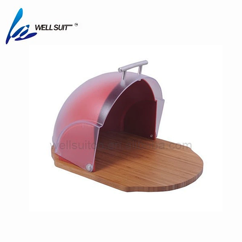 Bamboo cover cold rolling steel with powder coating bread box metal