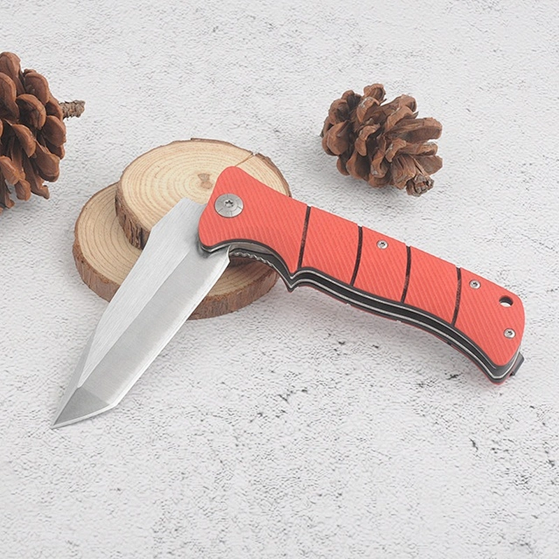 Customized Color G10 Handle Stainless Steel  Blade Folding Pocket Survival Knife with Belt Clip