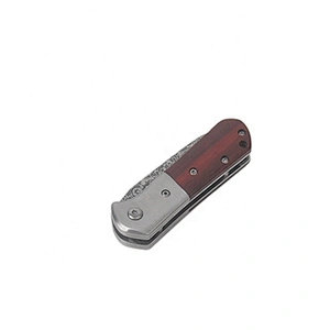 Professional pocket damascus folding knife with pakka wood handle