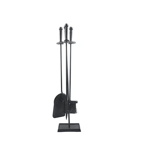 Black coating fireplace accessories  iron indoor metal fireplace tool set for garden