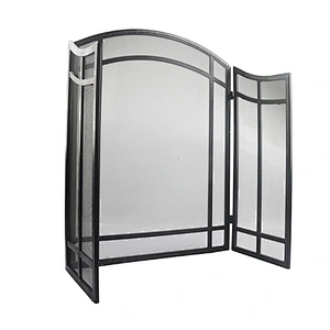Classic flowery fireplace tools screens with coating 3 panels screen baby safe and easy handle