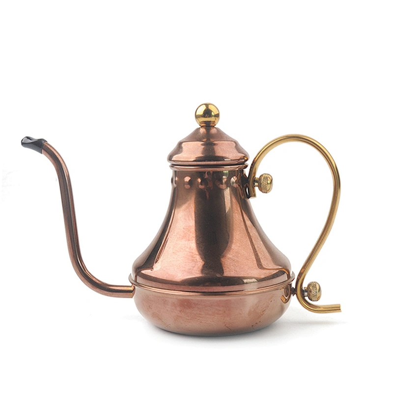 wholesale metal Copper Stainless Steel Copper Gooseneck Tea Kettle Court Teapot