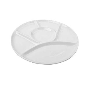 White round Shape Ceramic Food Serving Plate For Restaurant