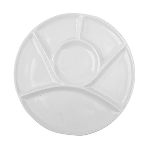 White round Shape Ceramic Food Serving Plate For Restaurant