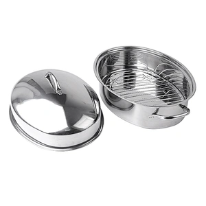 3pcs Stainless Steel Covered Oval Turkey Roaster 16 inch Chicken Roasting pan 42cm Extra large with rack