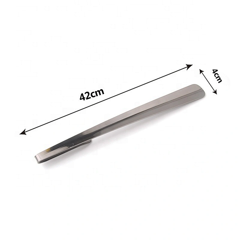 Stainless steel hotel shoe horn 42cm customized metal shoehorn with comfort grip