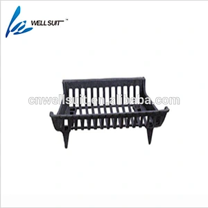Firewood Log Rack Fireplace Basket Wood Stove Cast Iron Grates With Black Powder Coating