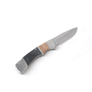 Professional best selling custom logo stainless steel wood handle pocket knife