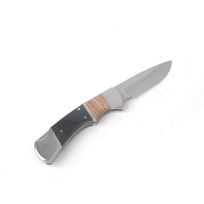 Professional best selling custom logo stainless steel wood handle pocket knife