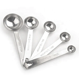 5Pcs China kitchen cutlery stainless steel measuring spoon set