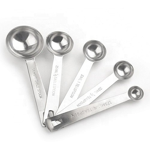 5Pcs China kitchen cutlery stainless steel measuring spoon set
