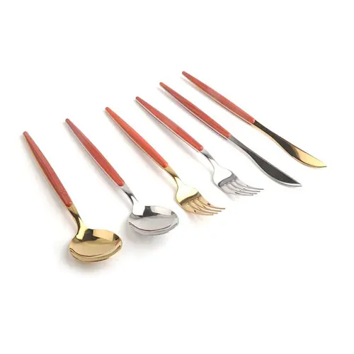 304 Stainless Steel Gold Royal cutipol cutlery pink and Gold Plated cutlery Set