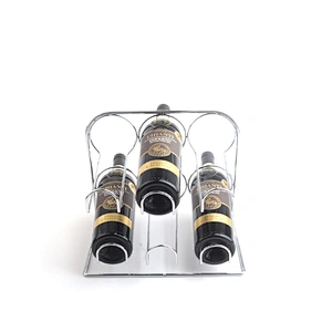 6 Bottle Wall Mounted Towel Champagne Storage Holder Black Metal Wall Hanging Wine Rack