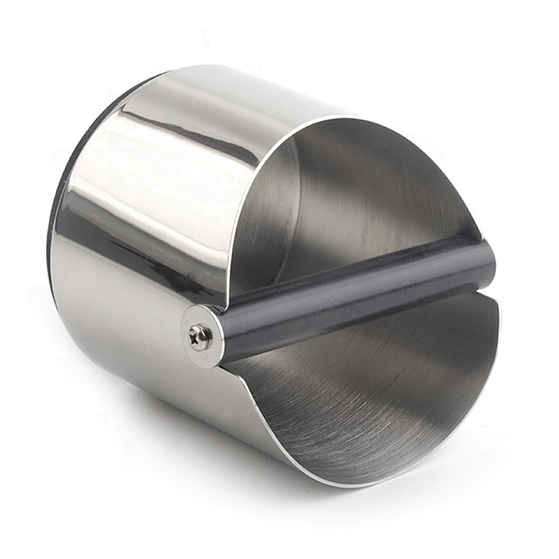 Round stainless steel coffee accessories grind container espresso coffee knock box for sale