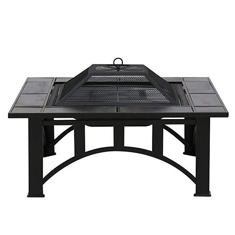 Camping round metal outdoor Portable fire pit cooking grill