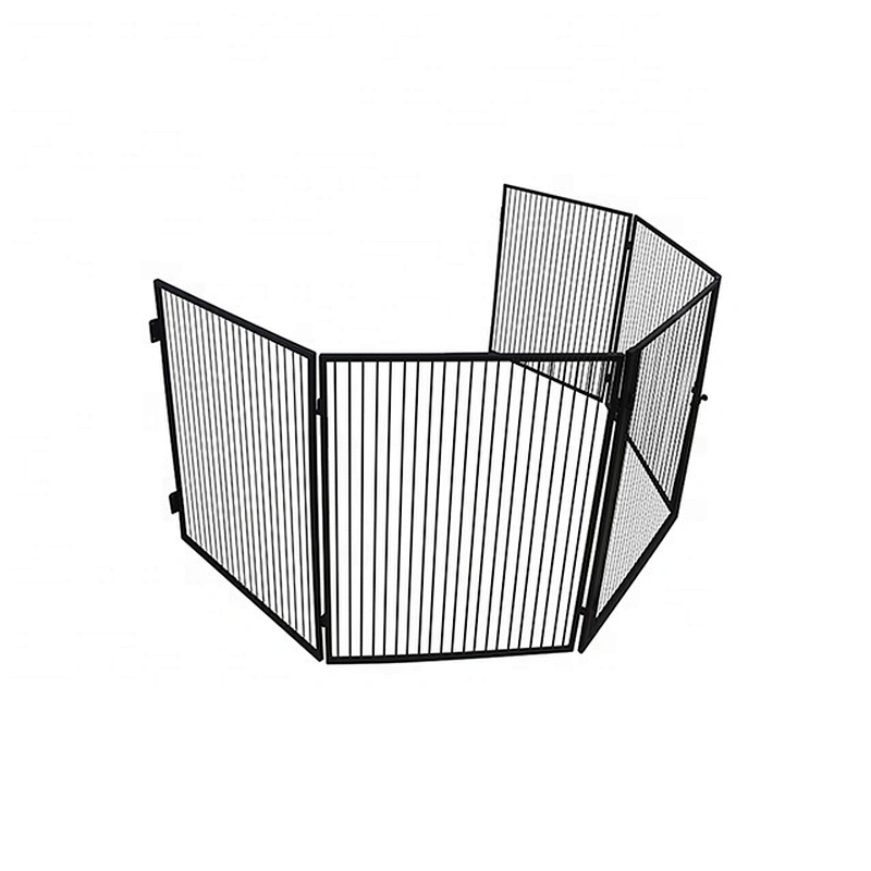 hot selling 5 leafs folding metal fireplace screen stairs guardrail safe for children