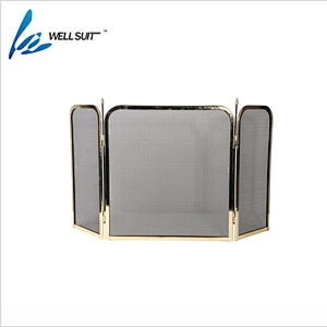 Popular Folding screen painted fireplace screen fire screen With Black Powder Coating