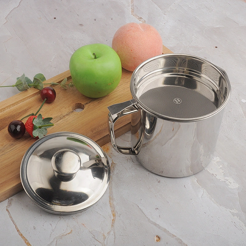 Stainless steel oil filter pot oil strainer pot with lid