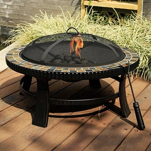Patio heater outdoor used Square wood burning carbon steel fire pit for Garden BBQ