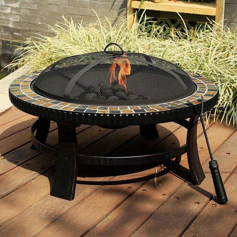Patio heater outdoor used Square wood burning carbon steel fire pit for Garden BBQ