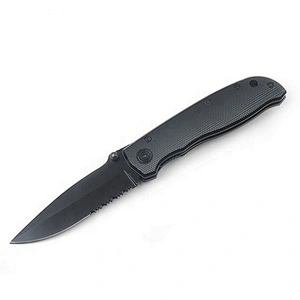 Professional pocket survival folding knife with black coating