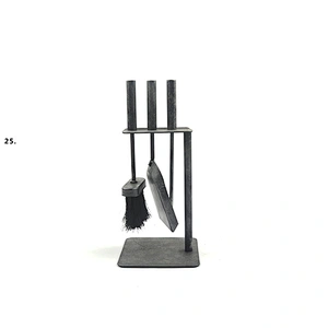 Modern 3 piece fireplace tool combination forge iron casting outdoor fire tools