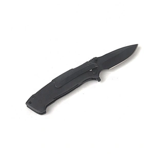 Portable folding utility pocket knife with black coating