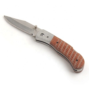 Stainless Steel Blade Folding Pocket Knife with Rose Wood Handle