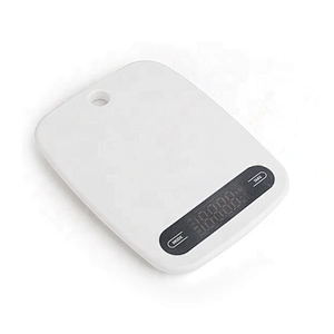 Manual plastic digital kitchen scale with thermometer and timer