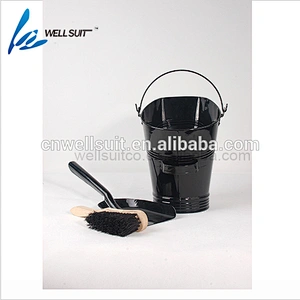 Metal ash bucket fireplace accessories