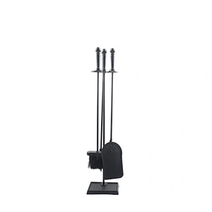 Black coating fireplace accessories  iron indoor metal fireplace tool set for garden
