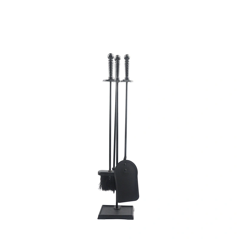 Black coating fireplace accessories  iron indoor metal fireplace tool set for garden