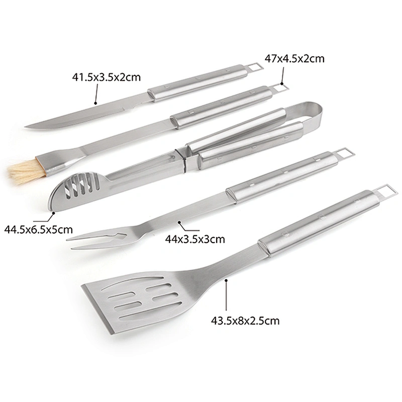 Heavy Duty BBQ Grilling Tools Set. Grilling Tools Set 4-Piece Stainless Steel Barbecue Accessories,Outdoor BBQ Cooking Utensils