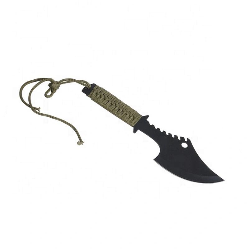 Black painting  Stainless Steel Outdoor Camp Axe Survival Hatchet with Paracord Handle