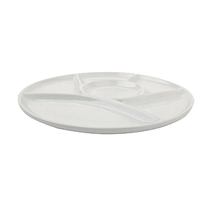 White round Shape Ceramic Food Serving Plate For Restaurant