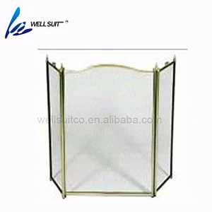 Fireplace screen Metal Fire Place Standing Gate Decorative Mesh Solid Baby Safe